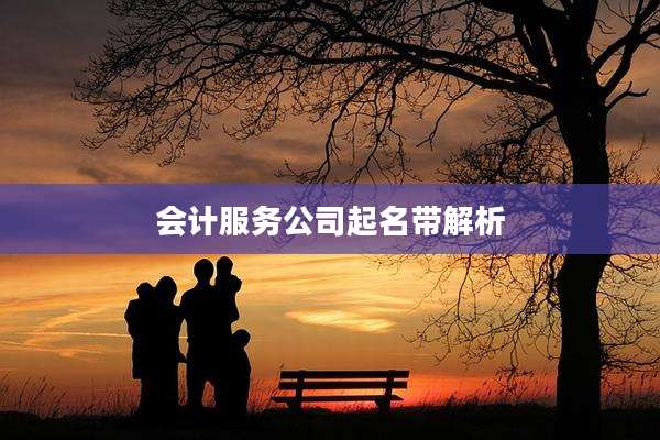 会计服务公司起名带解析