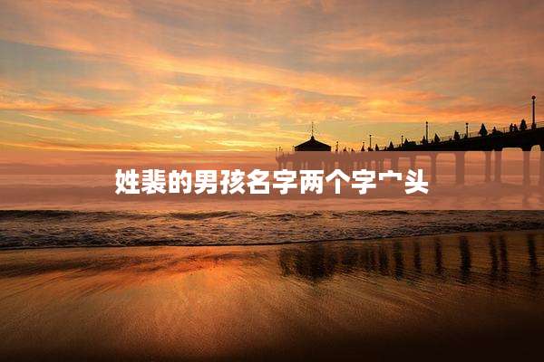 姓裴的男孩名字两个字宀头