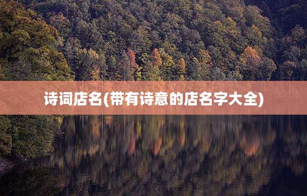 诗词店名(带有诗意的店名字大全)