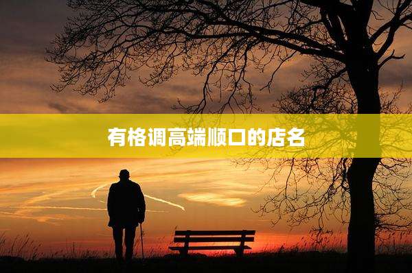 有格调高端顺口的店名