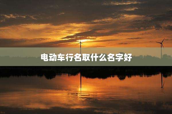 电动车行名取什么名字好