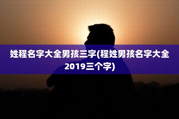 姓程名字大全男孩三字(程姓男孩名字大全2019三个字)