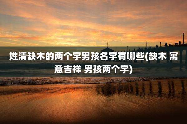 姓清缺木的两个字男孩名字有哪些(缺木 寓意吉祥 男孩两个字)