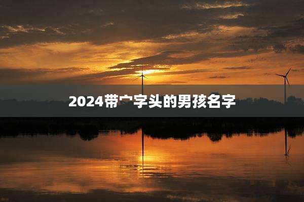 2024带宀字头的男孩名字