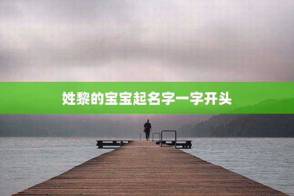 姓黎的宝宝起名字一字开头