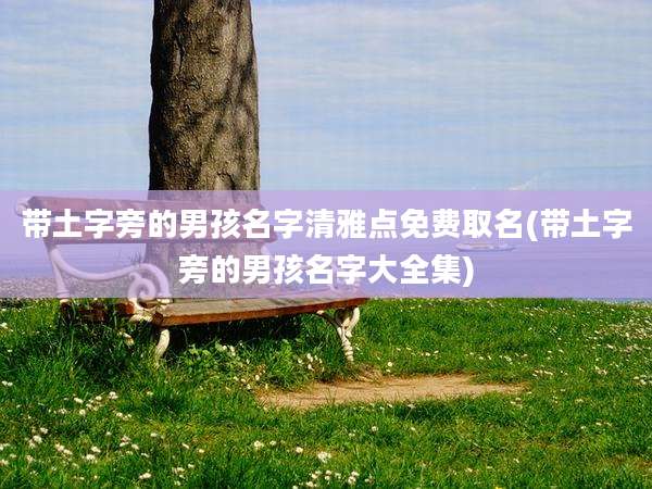 带土字旁的男孩名字清雅点免费取名(带土字旁的男孩名字大全集)