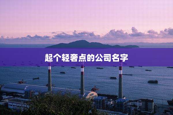 起个轻奢点的公司名字