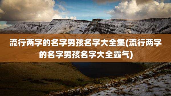 流行两字的名字男孩名字大全集(流行两字的名字男孩名字大全霸气)