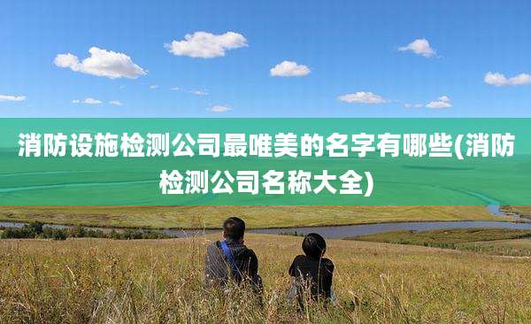 消防设施检测公司最唯美的名字有哪些(消防检测公司名称大全)