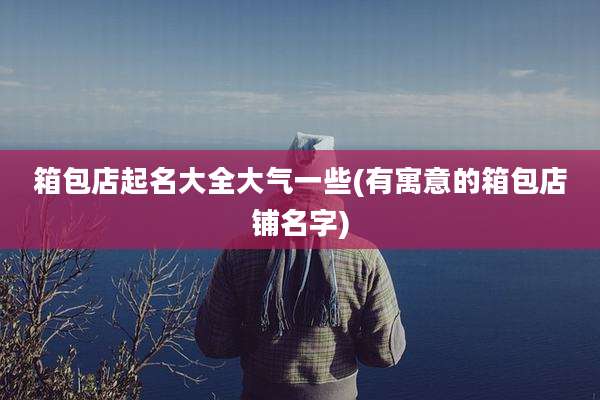 箱包店起名大全大气一些(有寓意的箱包店铺名字)