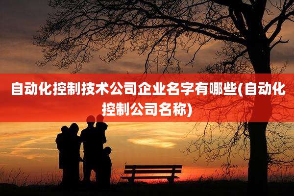 自动化控制技术公司企业名字有哪些(自动化控制公司名称)