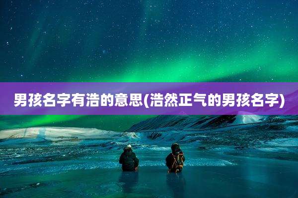 男孩名字有浩的意思(浩然正气的男孩名字)