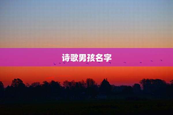 诗歌男孩名字
