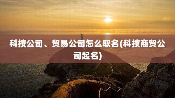 科技公司、贸易公司怎么取名(科技商贸公司起名)
