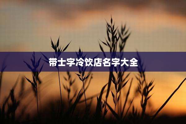 带士字冷饮店名字大全