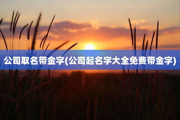 公司取名带金字(公司起名字大全免费带金字)
