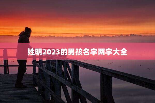 姓明2023的男孩名字两字大全