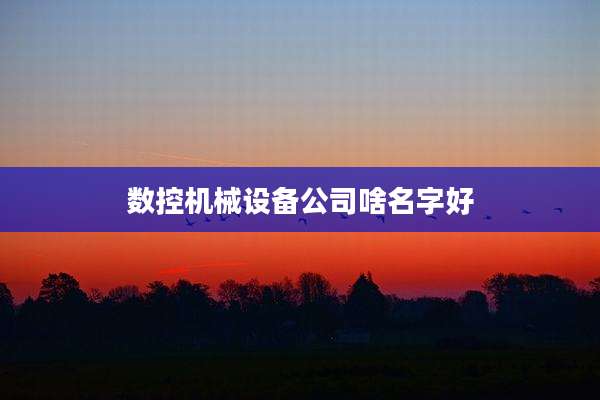 数控机械设备公司啥名字好