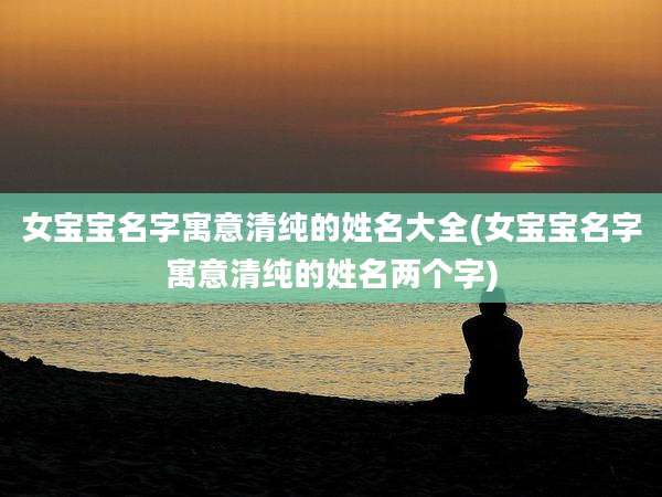 女宝宝名字寓意清纯的姓名大全(女宝宝名字寓意清纯的姓名两个字)