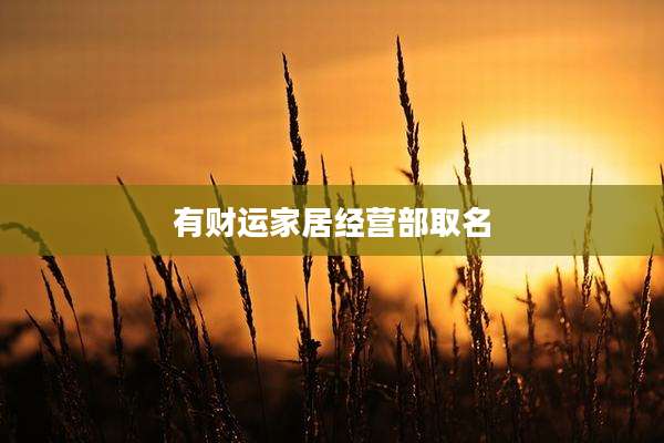 有财运家居经营部取名