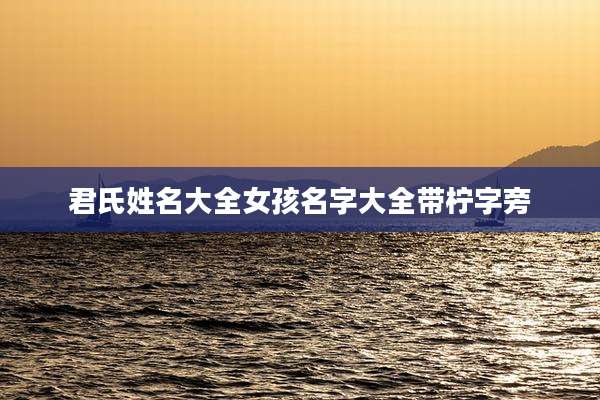 君氏姓名大全女孩名字大全带柠字旁