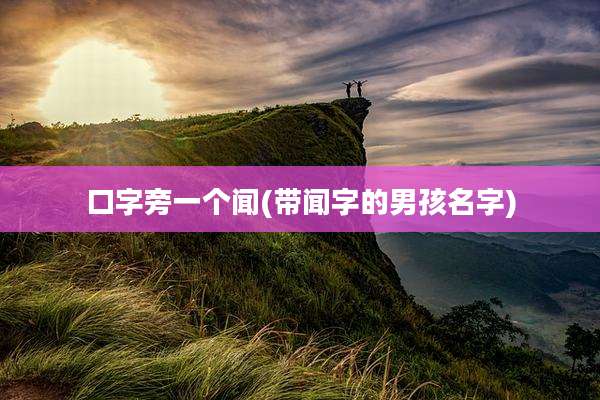 口字旁一个闻(带闻字的男孩名字)