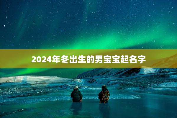 2024年冬出生的男宝宝起名字