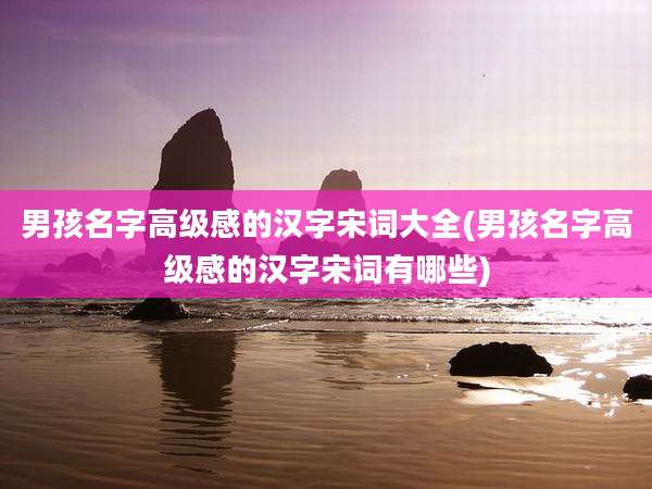 男孩名字高级感的汉字宋词大全(男孩名字高级感的汉字宋词有哪些)