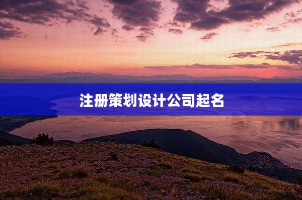 注册策划设计公司起名
