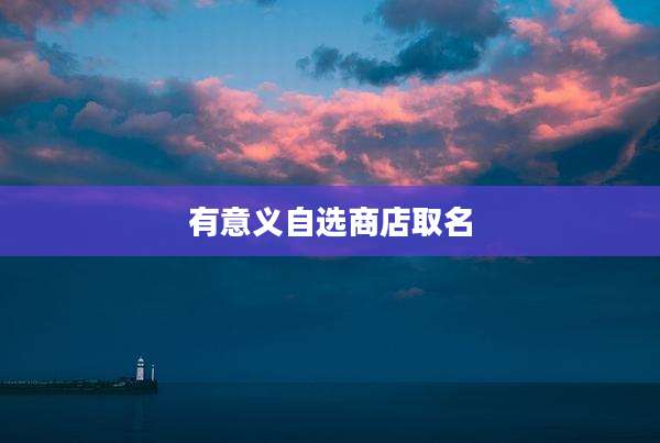 有意义自选商店取名