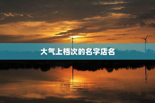 大气上档次的名字店名