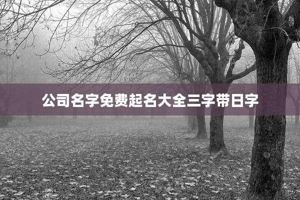 公司名字免费起名大全三字带日字
