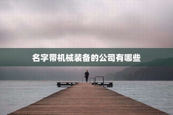 名字带机械装备的公司有哪些