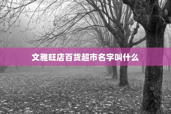 文雅旺店百货超市名字叫什么