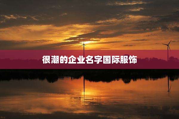 很潮的企业名字国际服饰