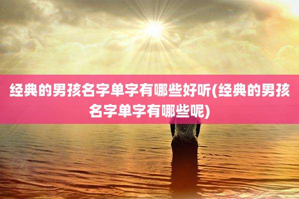经典的男孩名字单字有哪些好听(经典的男孩名字单字有哪些呢)