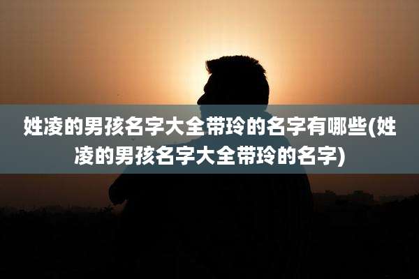 姓凌的男孩名字大全带玲的名字有哪些(姓凌的男孩名字大全带玲的名字)