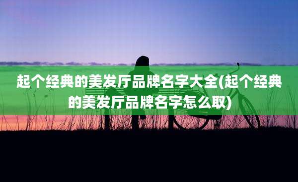 起个经典的美发厅品牌名字大全(起个经典的美发厅品牌名字怎么取)