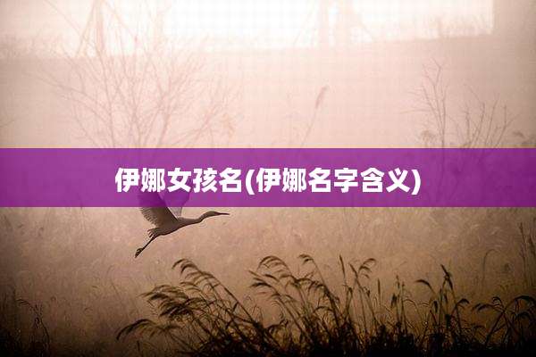 伊娜女孩名(伊娜名字含义)