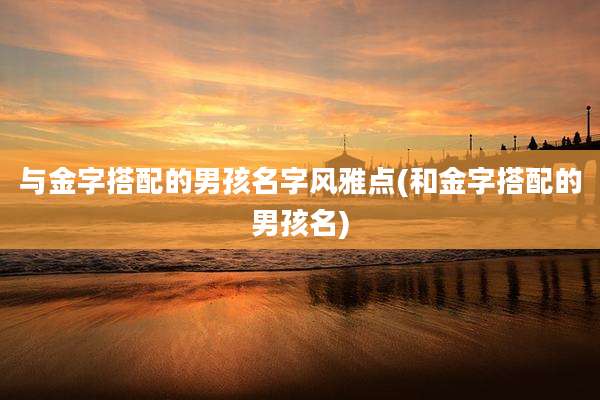 与金字搭配的男孩名字风雅点(和金字搭配的男孩名)