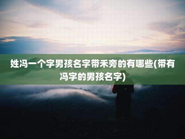 姓冯一个字男孩名字带禾旁的有哪些(带有冯字的男孩名字)