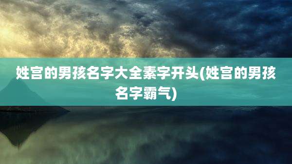 姓宫的男孩名字大全素字开头(姓宫的男孩名字霸气)