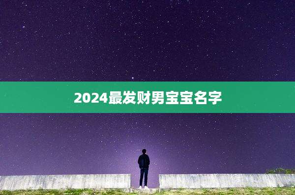 2024最发财男宝宝名字