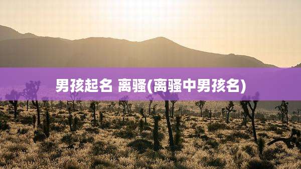 男孩起名 离骚(离骚中男孩名)