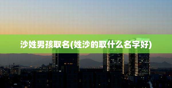 沙姓男孩取名(姓沙的取什么名字好)