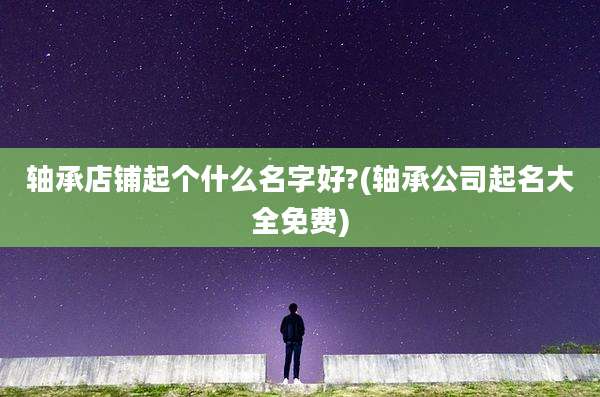 轴承店铺起个什么名字好?(轴承公司起名大全免费)