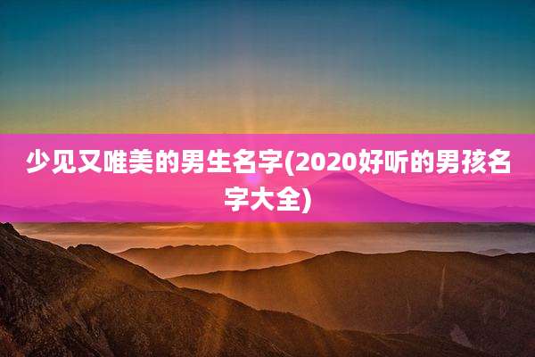 少见又唯美的男生名字(2020好听的男孩名字大全)
