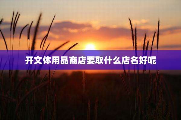 开文体用品商店要取什么店名好呢