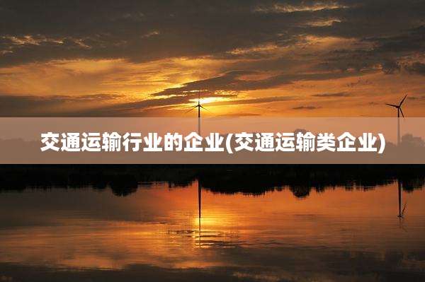 交通运输行业的企业(交通运输类企业)