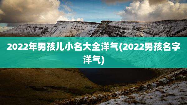 2022年男孩儿小名大全洋气(2022男孩名字洋气)
